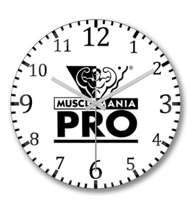 Musclemania Pro Duvar Saati Bombeli Gercek Cam