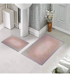 Banyo Halısı Ikili Klozet Takımı Kaymaz Tabanlı (60 xm x 100 cm + 40 cm x 60 cm) 