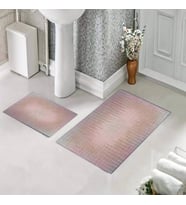 Banyo Halısı Ikili Klozet Takımı Kaymaz Tabanlı (60 xm x 100 cm + 40 cm x 60 cm) 