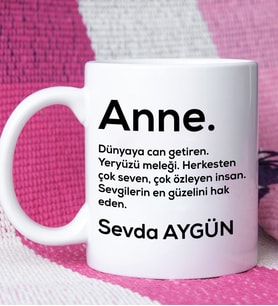 Anneler Günü Hediyesi İsme Özel Anne Kupa Bardak