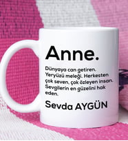 Anneler Günü Hediyesi İsme Özel Anne Kupa Bardak