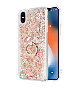 Microsonic Apple iPhone XS Max Kılıf Glitter Liquid Holder Gold
