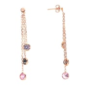 Gümüş rose renkli taşlı küpe SGTL8546