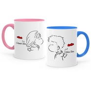 BK Gift Kişiye Özel İkili Pembe  Mavi Sevgili Kupa Bardak Seti  6