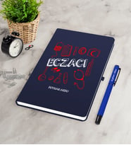 BK Gift Kişiye Özel Eczacı Lacivert Defter Kalem Seti-2