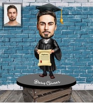 Kişiye Özel Mezuniyet Karikatürlü Ahşap Biblo Bay-2