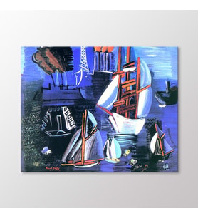 Arty Tablo Boats İn Le Havre Tablo (Karışık)