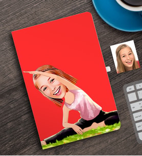 BK Gift Kişiye Özel Bayan Yogacı Karikatürlü Defter-1