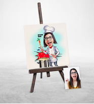 BK Gift Kişiye Özel Chef Karikatür Şovaleli Doğal Taş  2