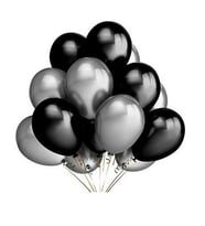 30 Adet Siyah Gümüş Gri Karışık Balon ( Balonlar Sönüktür)