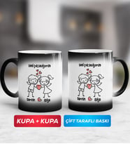 İkili Kişiye Özel Sevgililer Günü Hediyesi Sihirli Kupa Bardak