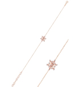 Söğütlü Silver Gümüş zirkon taşlı kartanesi bileklik SGTL10093ROSE