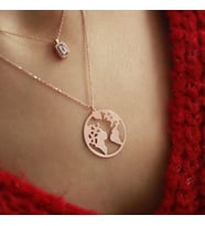 Dünya Şekilli Gümüş Kolye Özel Gün Hediyesi (Rose)