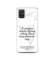 Samsung A51 Beyaz Mermer Söz Tasarımlı Telefon Kılıfı
