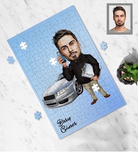 Kişiye Özel Patron Karikatürlü A3 240 Parça Puzzle Bay-20