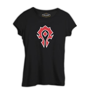 World Warcraft - Logo Siyah Kadın Tshirt