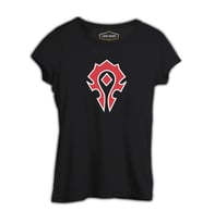 World Warcraft - Logo Siyah Kadın Tshirt