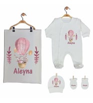 Pia Baby GL 2012 İsme Özel Balonlu Battaniye Tulum Set