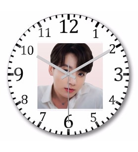 BTS   Jungkook  Duvar Saati Bombeli Gercek Cam