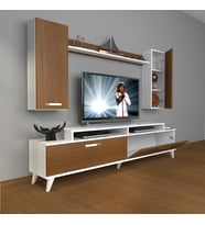 Decoraktiv Ekoflex 7 Slm Retro Tv Ünitesi Tv Sehpası (Beyaz - Ceviz)