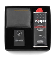 Kişiye Özel Cüzdan & Zippo Tarzı Benzinli Çakmak & Zippo Benzin Hediye Seti