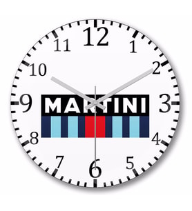 Martini Racing Rectangle  Duvar Saati Bombeli Gercek Cam