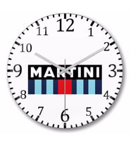 Martini Racing Rectangle  Duvar Saati Bombeli Gercek Cam