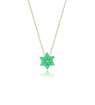 Papatya Silver 925 Ayar Gümüş Doğal Opal Taşlı Lotus Kolye (Beyaz)