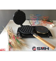 Granit Bubble Waffle Tavası (Beyaz-Siyah)