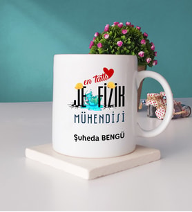 Mesajlı Jeofizik Mühendisi Tasarımlı Kişiye Özel Jeofizik Mühendisi Kupa Bardak ve Taş Bardak Altlığı Hediye Seti