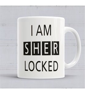 I Am Sher Locked Kupa Bardak  Porselen