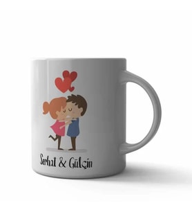 Sevgili Karikatür Kupa Bardak (Çok Renkli)