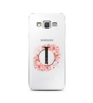 Pembe Çiçekli Harf Tasarım Süper Şeffaf Silikon Telefon Kılıfı Samsung A3 (2015)