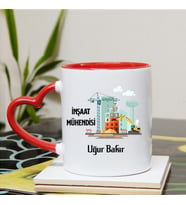 İnşaat Mühendisi Kupa Bardağı Kalpli