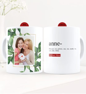 BK Gift Kişiye Özel Fotoğraflı Anne Anlamı Beyaz Kupa Bardak - 3