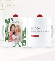 BK Gift Kişiye Özel Fotoğraflı Anne Anlamı Beyaz Kupa Bardak - 3