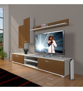 Decoraktiv Eko 7 Slm Dvd Tv Ünitesi Tv Sehpası (Beyaz - Ceviz)