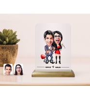 BK Gift Kişiye Özel Sevgililer Karikatürlü Çerçeve-1 (Beyaz)