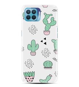 Kılıfland Oppo Reno 4 Lite Kılıf Silikon Resimli Kapak Cactus Pattern Stok 901