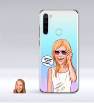 BK Gift Kişiye Özel Bayan Kolay Yetişmiyor Karikatürlü Xiaomi Redmi Note 8 İnce Şeffaf Silikon Telefon Kapağı-4 (Beyaz)