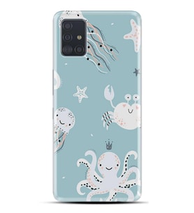 Kılıfland Samsung Galaxy A31 Kılıf Silikon Resimli Kapak JellyFish Pattern Stok 919