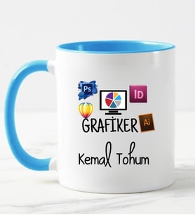 Grafiker Kupa Bardağı Mavi