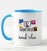 Grafiker Kupa Bardağı Mavi