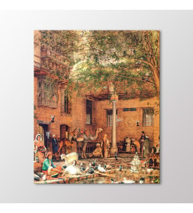 Arty Tablo Coptic Patriğinin Evinin Avlusu Kahire 1864 Tablo (Karışık)