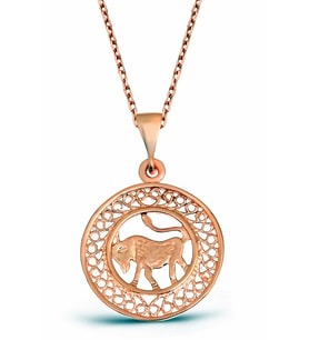 Boğa Burcu Gümüş Madalyon Kolye - N135601 (Rose)