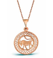 Boğa Burcu Gümüş Madalyon Kolye - N135601 (Rose)