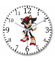 Shadow the Hedgehog Sonic Duvar Saati Bombeli Gercek Cam