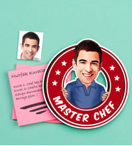 BK Gift Kişiye Özel Bay Chef Karikatürlü Ahşap Magnet-4 (Çok Renkli)