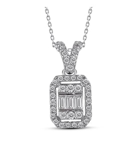 Modern Tasarım 0.20 Ct Baget Kare Tektaş Kolye