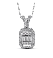 Modern Tasarım 0.20 Ct Baget Kare Tektaş Kolye